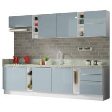 Madesa Gabinete Cocina Completa 300cm Lux Sabrina Blanc/gris - Blanco y Gris - Ver 2