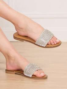 Women Casual Rhinestone Decor Simple Fashion Sandals Stylish Sandals Summer Sandals For Women