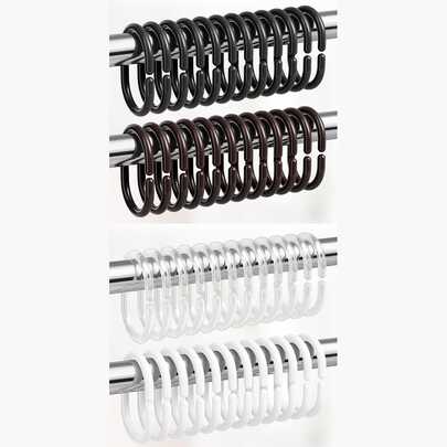 24 Pcs Heavy Duty C-Shaped Shower Curtain Hooks - Clear Plastic Rustproof Bathroom Hooks For Shower Liners, Bathtub & Curtain Rods - No-Slip Design With Secure Hold Home Bathroom Decor Fall Decor Bathroom Accessories Back To School