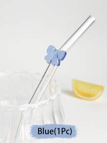 1件/套彩色蝴蝶結玻璃吸管，適用於水杯，可重複使用彎曲吸管附清潔刷，適合冷飲、奶茶、咖啡、果汁、奶昔，理想用於廚房、餐廳、雞尾酒派對、開學季，送給男友/女友、父母、朋友的禮物，也非常適合節日用品、萬聖節、感恩節、聖誕節 - 款式3 - 查看 11