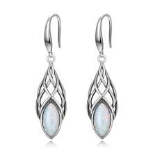 Pendientes colgantes de ópalo para mujer, pendientes de plata de ley 925 con nudo celta, pendientes de gancho para pesca, joyas de cumpleaños como regalo para ella