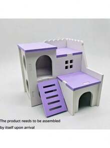 1pc Foam Hamster House, Red/Green/Blue/Purple Color Hide-Away Climbing & Playing Habitat For Small Animals, Includes Stairs And Slide