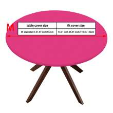 1pc Round Half Table Cloth Cover, Polyester Washable Tablecloth Cover, High-Quality Stretch Wrinkle Resistant Folding Table Cover, Fits Round Tables, Washable & Reusable, Suitable For Events, Weddings, Banquets, Parties, Outdoor Dining - Multicolor - View 25