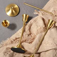 Bộ 30 chân nến kim loại phong cách châu Âu sáng tạo cổ điển trang trí, phong cách tối giản cho đám cưới, quán bar, tiệc tùng, phòng khách, phòng ăn trang trí nhà cửa - Màu đồng - Xem 6