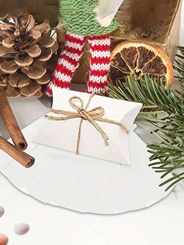 100 stuks kussendoos touw kraftpapier geschenkverpakking papieren doos feest geschenkdozen thuisfeest verjaardagsbenodigdheden papieren zakken voor geschenken voor sieraden geschenken bruiloft feest decoraties uitgerust