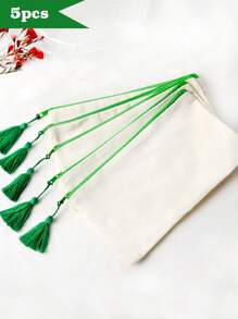 1 PEÇA/5 PEÇAS/10 PEÇAS Nécessaire de Zíper de Lona com Borla, Bolsa para Maquiagem para Viagem, Organizador de Maquiagem, Nécessaire de Lápis, Para Férias, Praia, Banheiro, Coleção de Quarto, Grande Capacidade