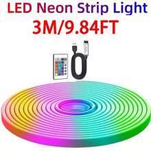 44键遥控RGB LED霓虹灯带 - 柔性设计，USB供电，可变色氛围灯，适用于卧室和户外装饰，安装简便，节能省电，可用作夜灯、LED灯、Luz LED灯带 - RGB2 - 查看 16