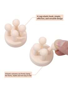 Set de 4 ganchos de silicona autoadhesivos sin clavos, ganchos enchufables, soporte para cepillo de dientes, ganchos organizadores de cables para cocina, baño, aplicables en varias escenas