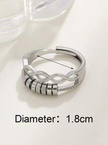 1pc Multi-Layer Rotating Spiral Kinetic Adjustable Anxiety Relief Fidget Ring, Casual Versatile Creative Design Suitable For Women Everyday Wear