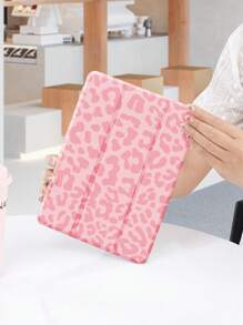 猎豹，豹纹粉红斑点豹纹平板保护壳，兼容 iPad 10.2 英寸、iPad Pro 11 2021/2020/10th Gen/Mini4/5/6、Galaxy Tab A8 10.5 英寸 2022、Matepad 10.4/Tab，带铅笔槽，防摔，平板电脑支架保护套