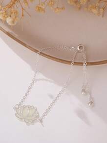 Nooxian 1 pieza Pulsera ajustable con elemento de loto de Halloween que brilla en la oscuridad con color plateado (necesita absorber luz para brillar, no brillará sin la absorción de luz)