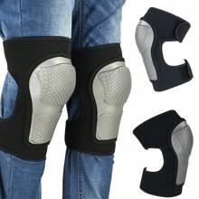 1 Pair- Open Wearing Adjustable Soft Shell Knee Pads, Wrapped And Fixed Knee Braces, Suitable For Cycling, Dancing, Roller Skating, Sports, Men & Women, For 10cm/4in Above Knee: 35-48cm/13.8-18.9in (Black/ Grey/ Blue)