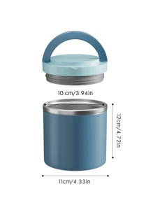 1pc Stainless Steel Insulated Food Container With Handle - Keeps Food Warm/Cold, Portable Design, Suitable For Home And Office, Fashionable And Practical - Blue-630ml - View 8