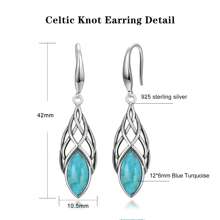 Pendientes colgantes de ópalo para mujer, pendientes de plata de ley 925 con nudo celta, pendientes de gancho para pesca, joyas de cumpleaños como regalo para ella