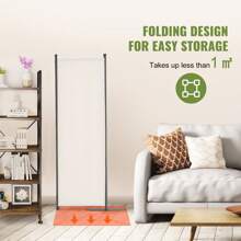 Room Or Office Divider, 1-4 Panel Room Divider And Folding Privacy Screen, Fabric Partition, Noise Reduction And Room Divider, With Or Without Wheels, For Office, Bedroom, Dining Room, Study, Freestanding, Black, White, Light Grey, Beige, Light Blue, Brown Or Dark Grey - 88*67.5inch, White, 4 Panels - View 5