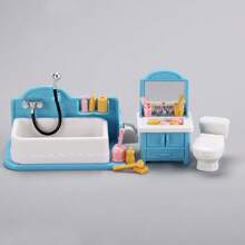 1 Set Miniatuur Meubels Simulatie Model Speelgoed Badkamer Wastafel Toilet Set Speelgoed & Geschenken Mini Creatief Speelgoed Voor Tieners Hobby's Collecties Feestartikelen Bureaublad Decoratie Drukontlastings Speelgoed