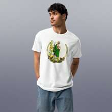 Playera de Apóstol Tadeo " Judas Tadeo 3 ".  Playera Blanca Sublimada. Manga Corta. Cuello Redondo. - Blanco - Ver 3