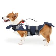 Anti-Tear Dog Life Jacket, Fun Shark Design Pet Flotation Vest, Reflective Adjustable Dog Life Jacket For Small Medium Dogs Swimming Or Boating - Multicolor - View 10