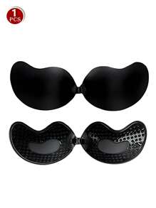 Sticky Bra Invisible Push-Up Breast Lift Silicone Backless Nipple Covers Self Adhesive Strapless Mango-Shaped Bra - Black - View 11