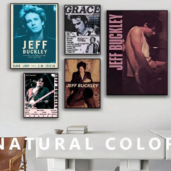 1 pieza Póster de arte de pared Pop Vintage J-Jeff B-Buckley Cantante Lienzo Póster de arte vintage para decoración de paredes de habitación, bar, cafetería, adecuado para paredes residenciales y de dormitorio, decoración de sala de estar y bar, comedor o baño, decoración de habitación, de alta calidad sin marco, arte de lienzo para interiores/exteriores, sin marco