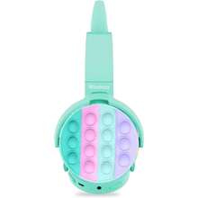 Rechargeable Bluetooth Wireless Headphones, In-Ear Silicone Earbuds With Mic, Powerful Surround Sound, Bass And Passive Noise Cancelling With Cat Ears, Gift For Girls Boys - 青色 - 貓 - 查看 4