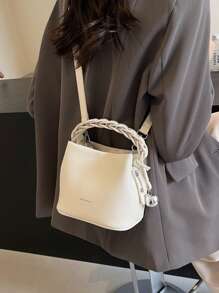 Versatile Fashion Bucket Bag Women's Handheld Purse - White - View 5
