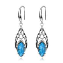 Pendientes colgantes de ópalo para mujer, pendientes de plata de ley 925 con nudo celta, pendientes de gancho para pesca, joyas de cumpleaños como regalo para ella