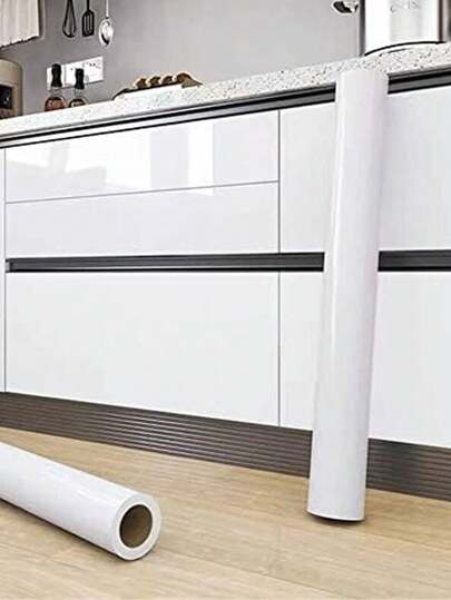 Papel de pared autoadhesivo blanco con efecto brillante de brillo, rollo de película adhesiva extraíble y lavable, decoración para muebles, cocinas, encimeras, gabinetes, a prueba de agua