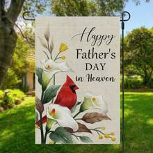 [Polyester Garden Flag]1pc Vibrant Spring Welcome Garden Flag, Father's Day Flag, Floral, Love Element, Two-Sided Garden Flag, , Ideal For Outdoor Yard And Lawn Decor, Farmhouse Holiday Design, 12 X 18 Inches, No Flagpole Included Gifts Birthday Graduation