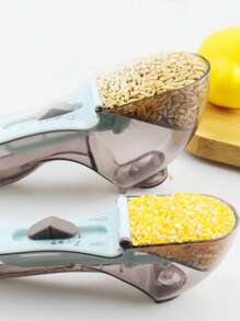 2 Pieces Adjustable Measuring Spoon Set, Measuring Cup Multifunctional Spoon Set, With Adjustable Scale Measuring Spoon