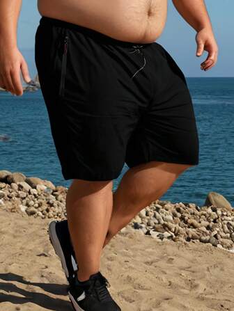 Plus Size Men's Sports Shorts, Summer Quick Dry Track & Field Running Outdoor Casual Fitness Training Shorts