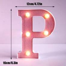 16cm/21cm 創意粉色發光 LED 跑馬燈字母與數字夜燈，電池供電 LED 字母燈，適用居家裝飾、臥室桌面裝飾、婚禮求婚生日派對裝飾字母燈，1 18 16 歲生日派對裝飾數字燈 - 粉色 - 查看 23