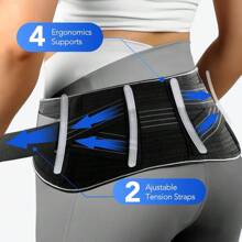 男女通用骶髂关节带 – 骶髂骨盆支撑带，适用于下背部和髋部 – 可调节腰椎支具，增强骨盆稳定性，加宽设计 - 彩色 - 查看 4