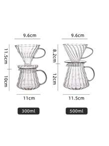 1PC Range Server Clear Range Server Clear Glass Coffee Server For Drip Coffee Maker, Standard Glass Coffee Carafe, Coffee Pot With Lid, Clear, 01 360ml(12oz) Pour Over Coffee Maker Back To School