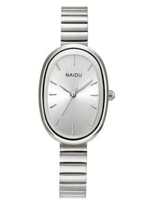 1pc Women Minimalist Stainless Steel Band Quartz Watch, Versatile And Stylish For Everyday Wear - Silver - View 8