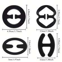 4pcs Heart Shaped Bra Strap Clips, Invisible Non-Slip Shoulder Belt Buckles, Women's Lingerie & Underwear Accessories