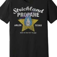 Distressed King Of The Hill Strickland Propane Arlen TX Funny Men's Short Sleeve Graphic T-Shirt - 黑色 - 查看 1