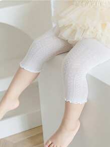 1 Peça de Legging Capri de Cor Sólida e Respirável para Repelir Mosquitos de Verão, Meia-calça com Babados para Primavera/Verão