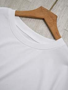 Femmes Printemps et Été Décontracté Motif de Lettre d'Amour Ample T-Shirt Col Rond Manches Courtes - Blanc - Voir 4