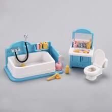 1 Set Miniatuur Meubels Simulatie Model Speelgoed Badkamer Wastafel Toilet Set Speelgoed & Geschenken Mini Creatief Speelgoed Voor Tieners Hobby's Collecties Feestartikelen Bureaublad Decoratie Drukontlastings Speelgoed