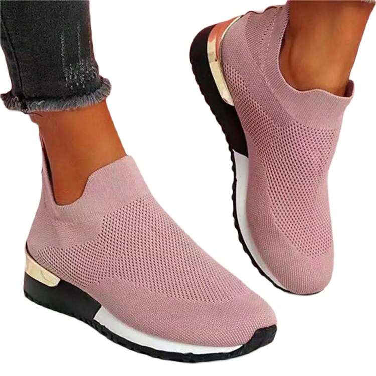 Women's Walking Shoes Casual Mesh-Comfortable Slip On Tennis Workout Sneakers For Daily Oudoor - Hồng - Xem 1