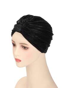 1pc Women Plain Color Square Headscarf, Head Cover Hat, Suitable For Daily Use