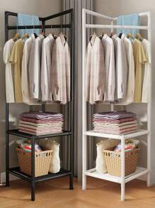 1pc Space Saving, Multi-Functional, 25mm Thicker Pipe, Wall Corner Coat Rack, Freestanding Coat Rack, More Stable & Load-Bearing, Movable, Fashionable, Easy To Assemble & Disassemble, Portable, Suitable For Living Room, Bedroom, Entryway, Office, Holiday Gift, Children's Gift - Multicolor - View 2