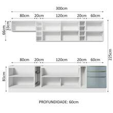 Madesa Gabinete Cocina Completa 300cm Lux Sabrina Blanc/gris - Blanco y Gris - Ver 3