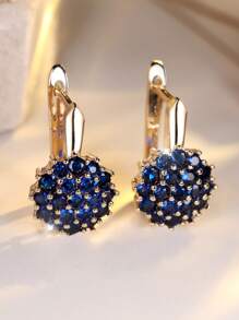 1 Par de Pendientes de Lujo con Circonita de Girasol y Copo de Nieve, Adecuados para Bodas, Damas de Honor, Esposa, Hija, Regalo del Día de San Valentín