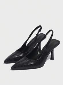 Escarpins à bout pointu et imprimé serpent pour femmes, chaussures à bride arrière, talons aiguilles sexy pour soirée, tenue casual et professionnelle, printemps