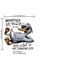 1pc/2pcs/4pcs Funny Cartoon Duck Heat Transfer Stickers With Humorous Quotes - , Washable Plastic Decals Suitable For DIY T-Shirts, Hoodies, Jeans, Backpacks, Pillowcases, And Vintage Hats, Clothing Stickers