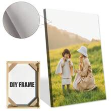 1pc Customized Canvas Poster With DIY Frame, Print Your Photos Wall Decor For Family, Birthdays, Weddings, Anniversaries, Living Room, Graduation Gift, Father's Day Gift - Multicolor - View 5