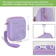 ALKOO Instant Print Camera Case Compatible With Gofunly Camera, Digital Camera Bag For Esoxoffore/ For LETSHAHA/ For JPVERLY/ For Hangrui, Storage For Printer Paper And 32GB SD Card- Purple (Box Only) Travel Essentials Travel Accessories Travel Must Haves - Purple - View 4