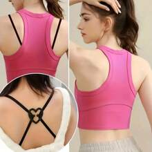 4pcs Heart Shaped Bra Strap Clips, Invisible Non-Slip Shoulder Belt Buckles, Women's Lingerie & Underwear Accessories